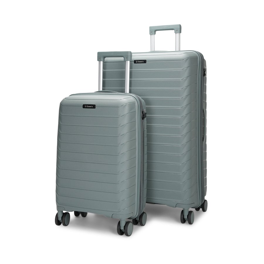 Caselite Expedition 56cm & 75cm Hardside Luggage Set Grey Green Grey Green
