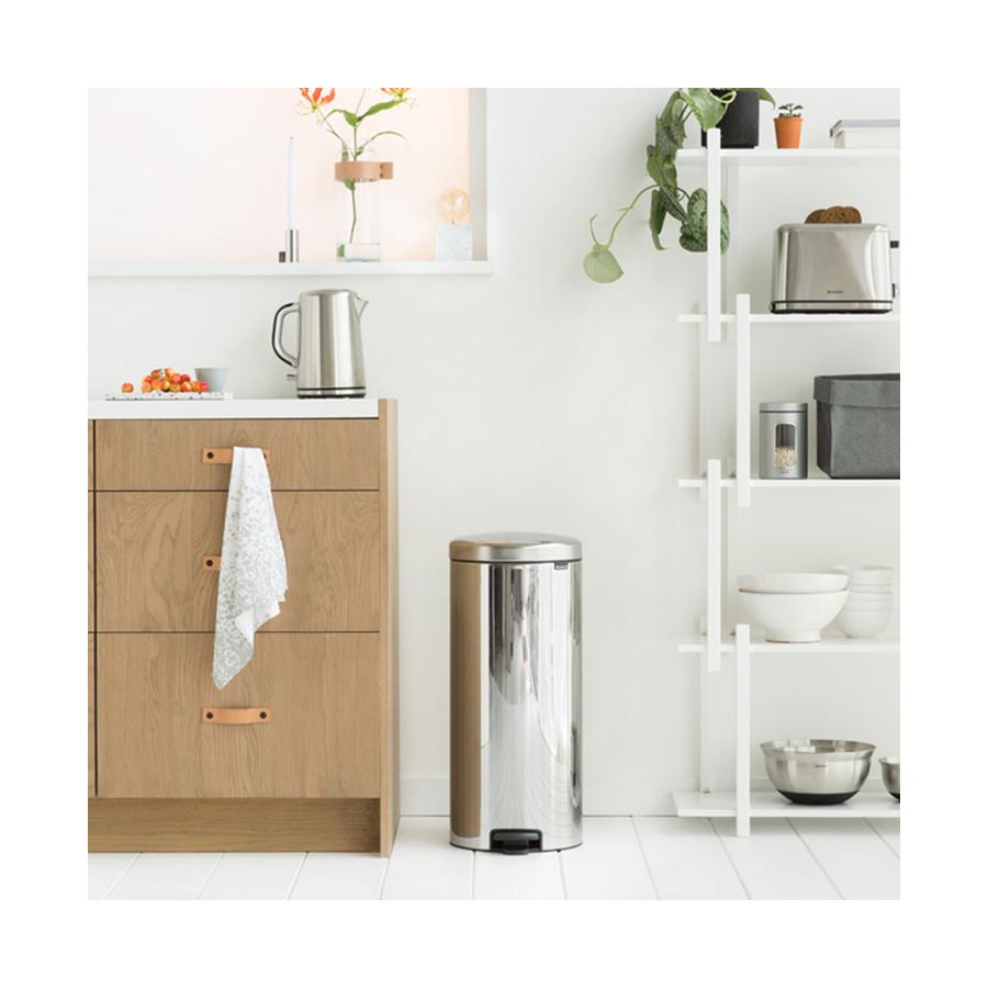 Brabantia NewIcon Pedal Bin (30L) Brilliant Steel Brilliant Steel