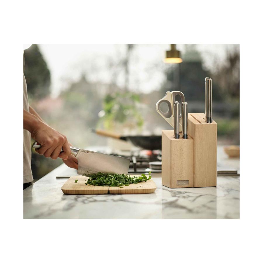 Joseph Joseph Elevate Fusion 5-Piece Knife & Scissor Set Beech Beech