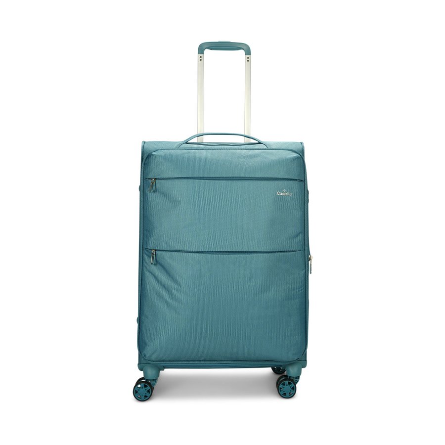 Caselite Ultra 69cm Softside Checked Suitcase & Laptop Bag Set Teal Teal
