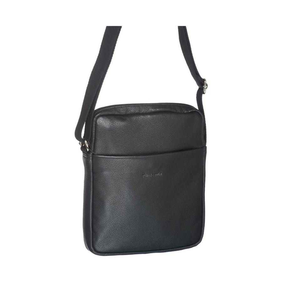 Pierre Cardin Wallis Italian Leather iPad Bag Black Black