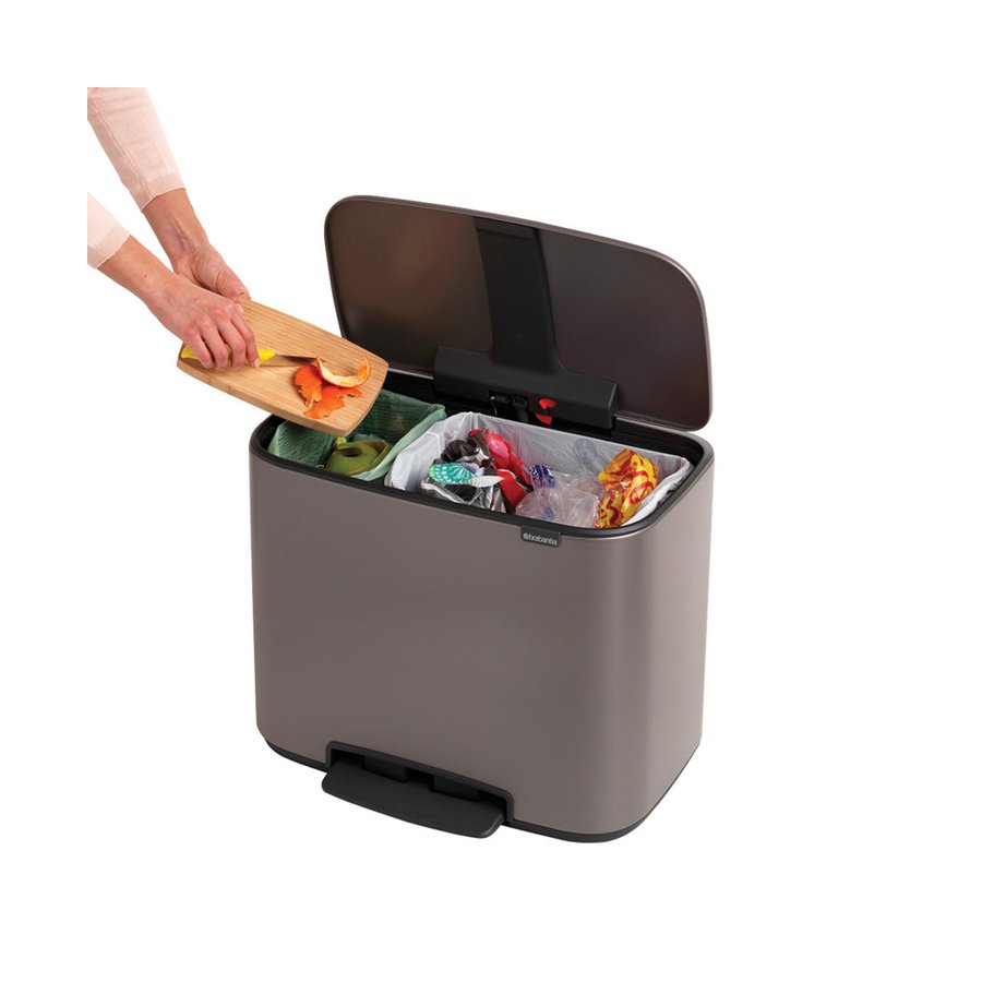 Brabantia Bo Pedal Bin (11 + 23L) Platinum Platinum