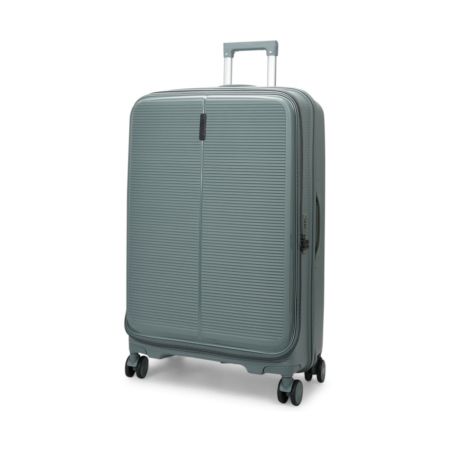 Caselite Venture 76cm Top Open Hardside Checked Suitcase Grey Green Grey Green