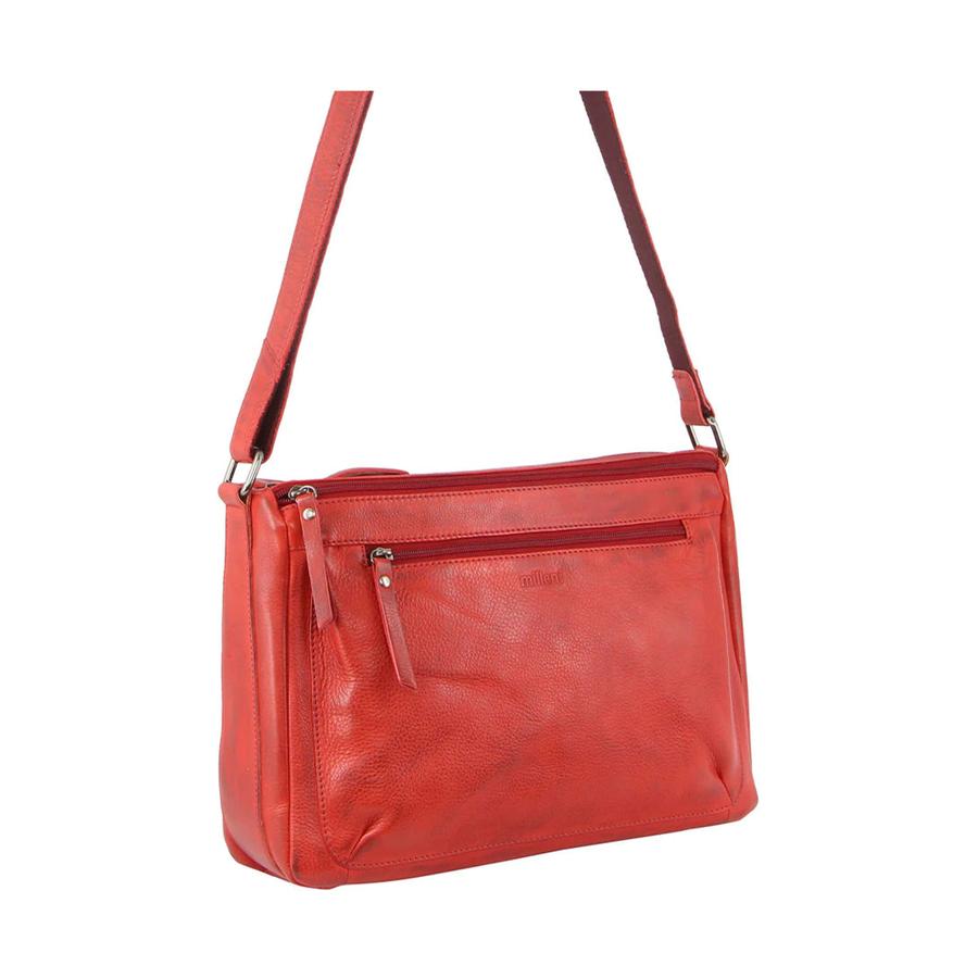 Milleni Grace Women's Leather Crossbody Bag Red Red