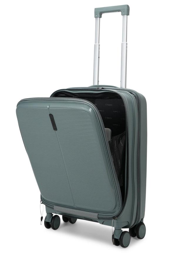 Caselite Venture 57cm Top Open Hardside Carry-On Suitcase Grey Green