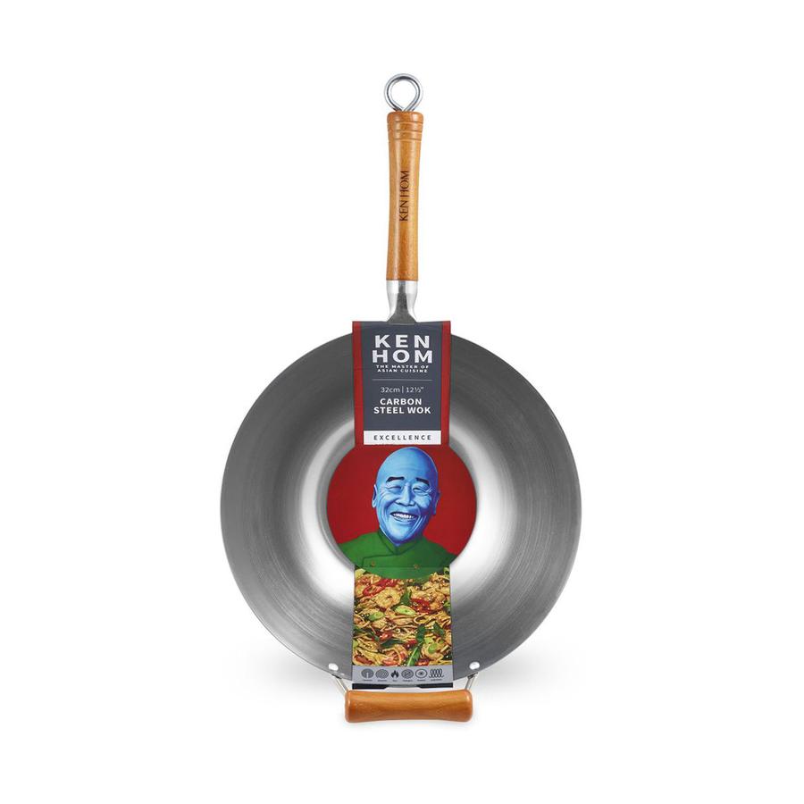 Ken Hom 32cm Carbon Steel Wok Grey Grey