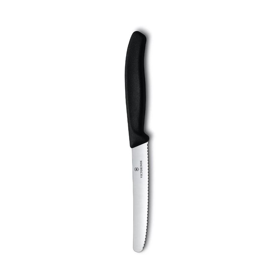 Victorinox Swiss Classic 11cm Tomato Knife Wavy Edge Black Black