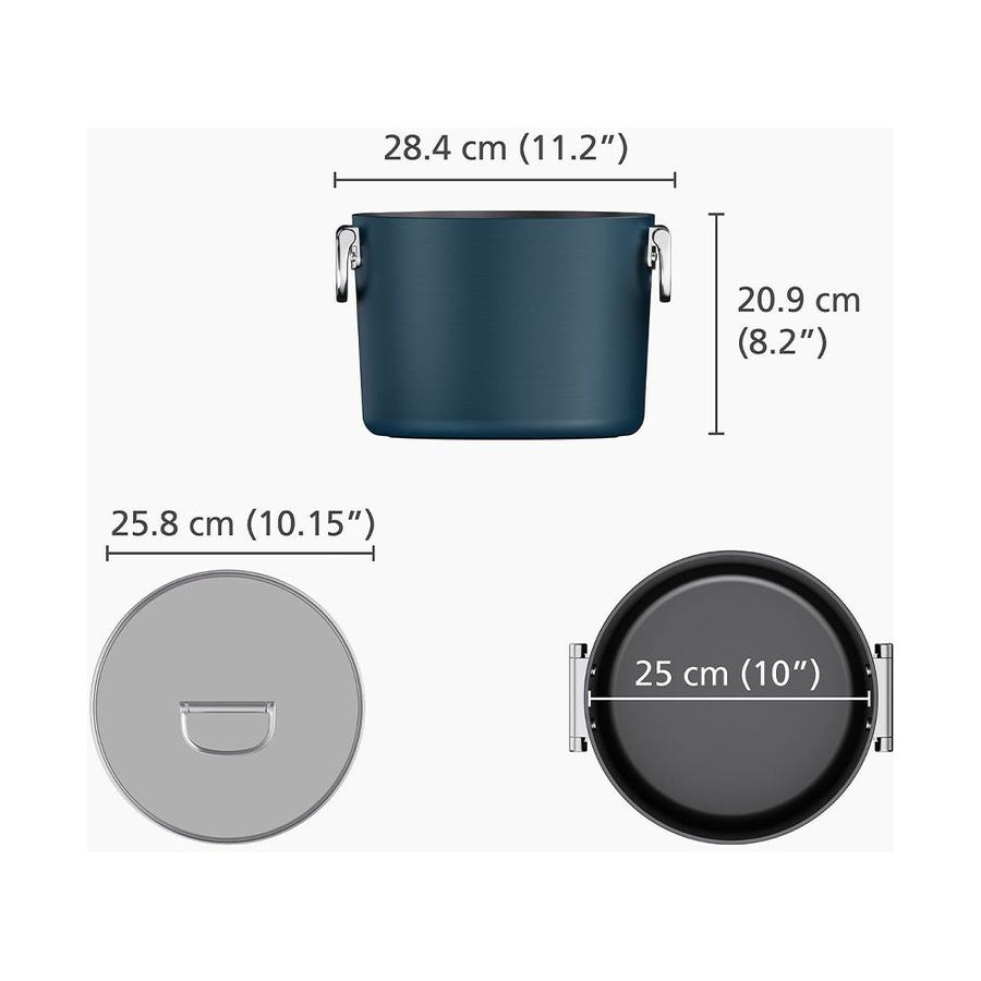 Joseph Joseph Space 25cm (8L) Non-Stick Stock Pot & Lid Midnight Blue Midnight Blue