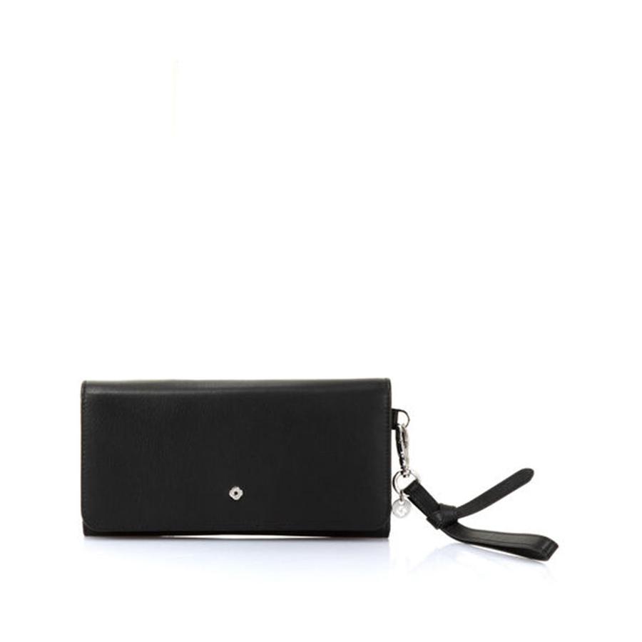 Samsonite Serena Leather Clutch RFID Wallet Black Black