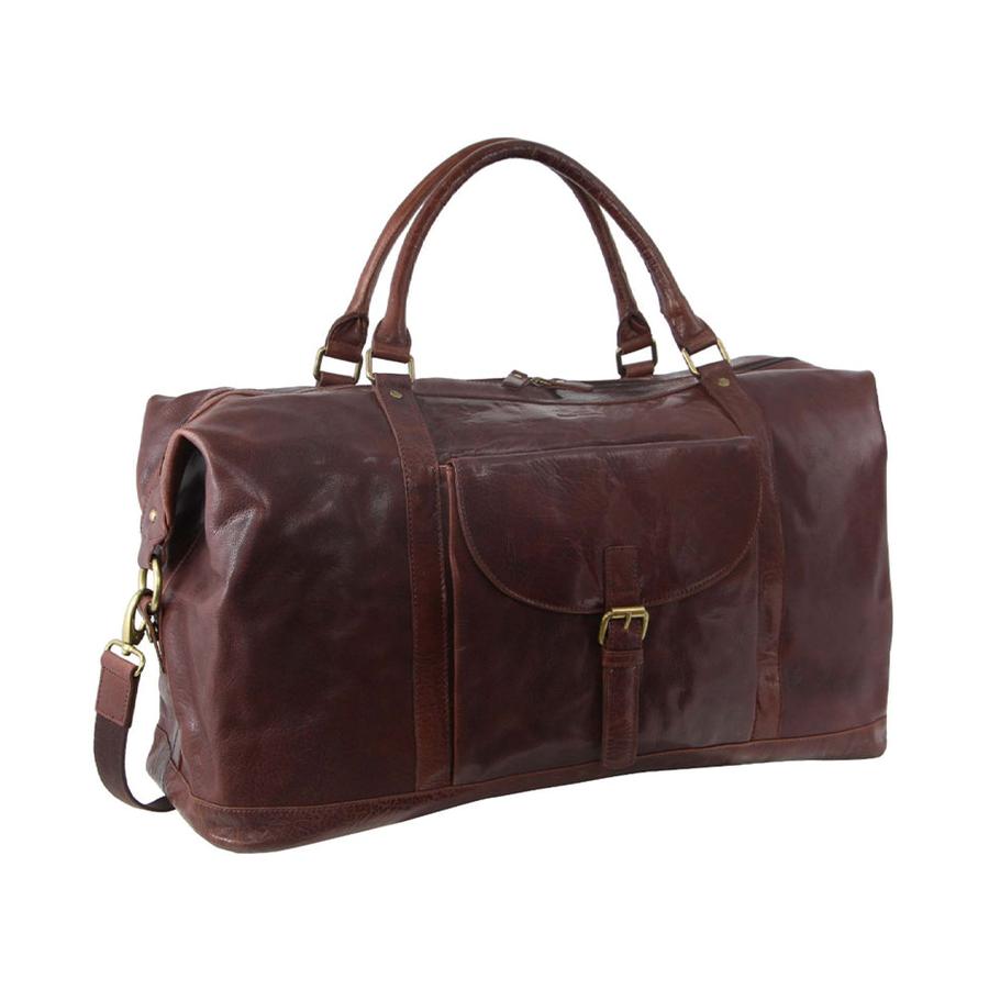 Pierre Cardin Andie Rustic Leather Overnight Duffle Bag Chocolate/Chestnut Chocolate/Chestnut