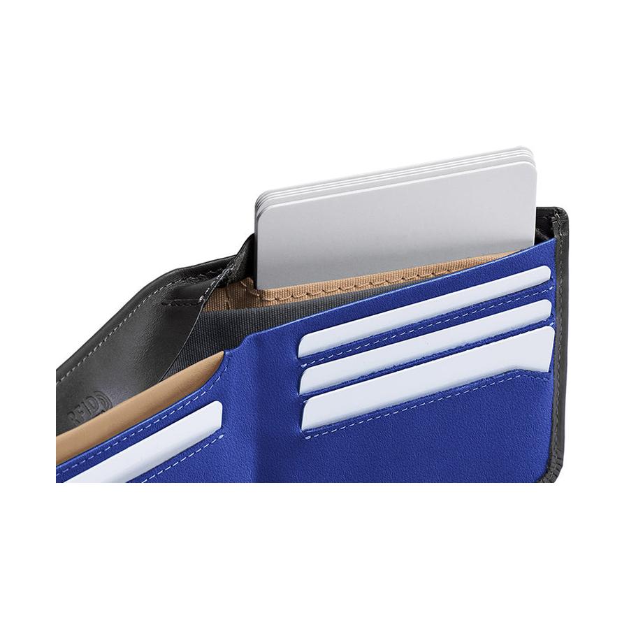 Bellroy RFID Hide & Seek HI Leather Wallet Charcoal Cobalt Charcoal Cobalt