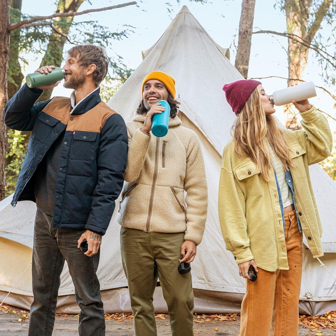 Camping while drinking from Camelbak drink bottles