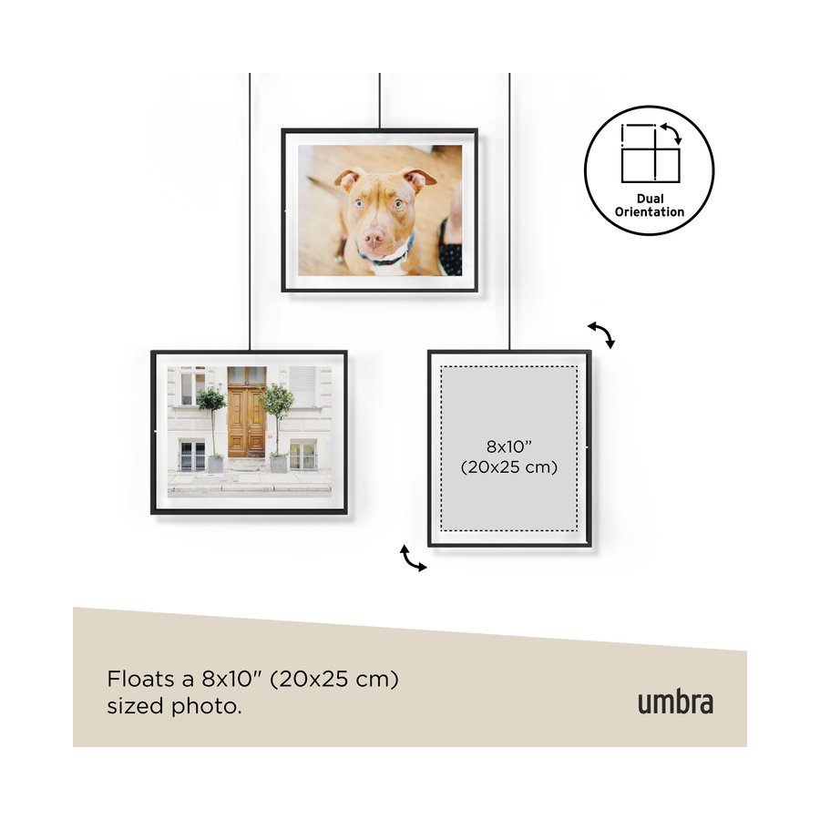 Umbra Exhibit 13 x 18cm Wall Picture Frames (Set of 3) Black Black