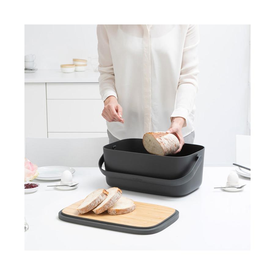 Brabantia Nic Bread Bin Dark Grey Dark Grey