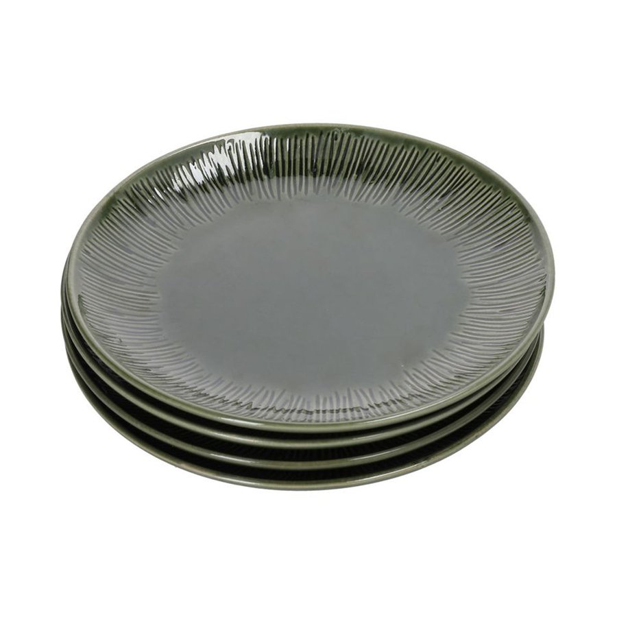 Mikasa Jardin 12-Piece Stoneware Dinner Set Green Green