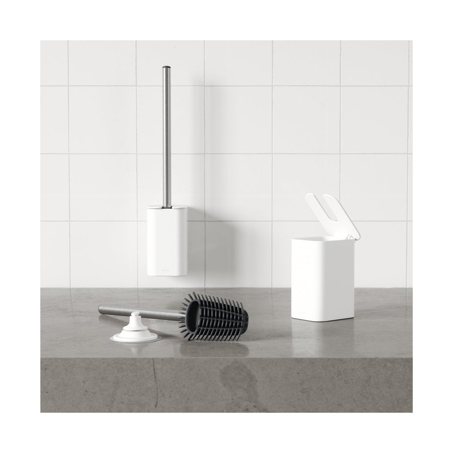 Umbra Flex Adhesive Toilet Brush & Holder White White