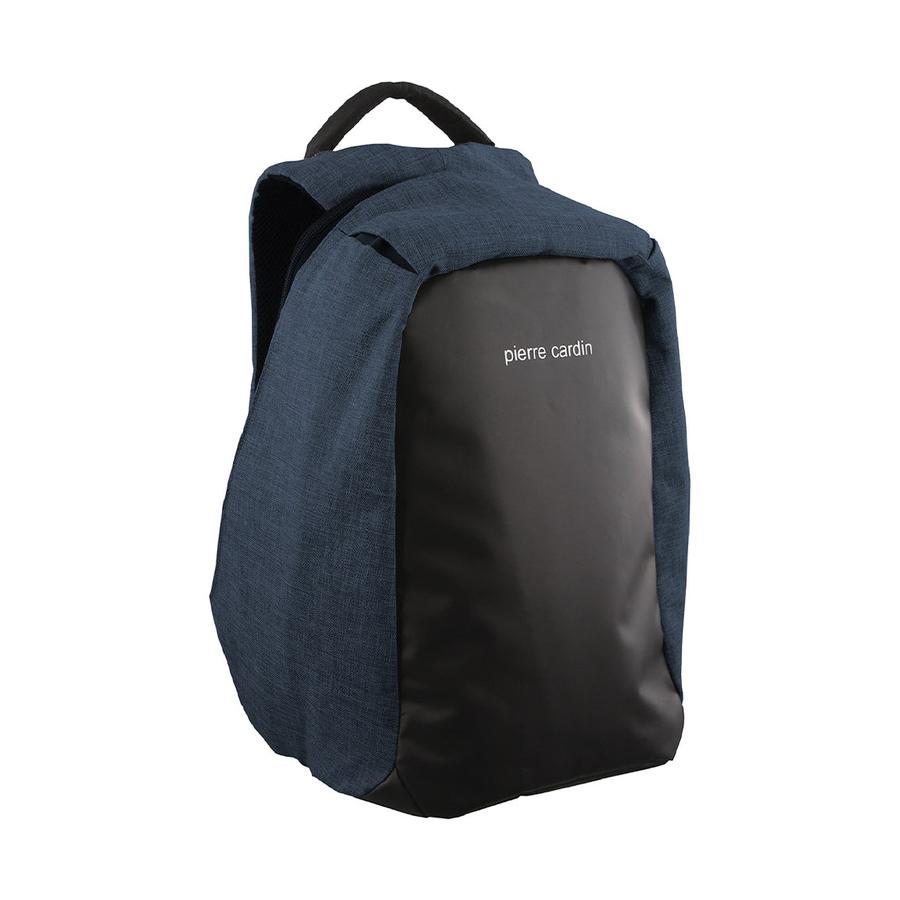 Pierre Cardin Bailey Canvas Laptop Backpack with USB Port Navy Navy