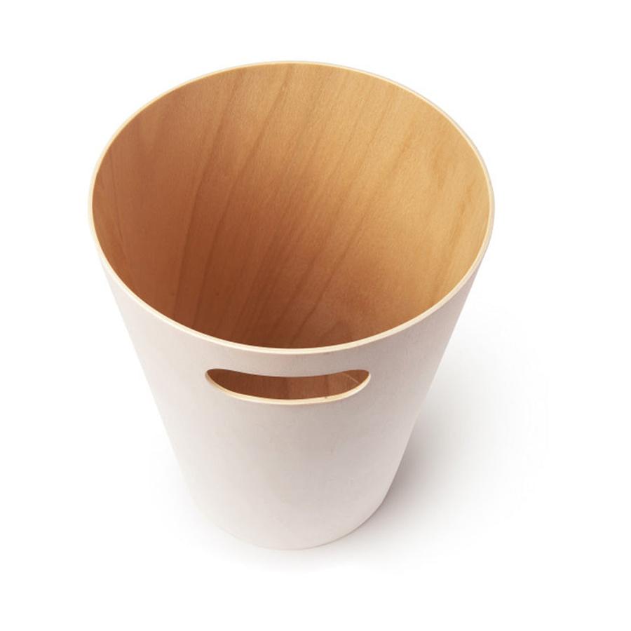 Umbra Woodrow Trash Can (7.5L) White/Natural White/Natural