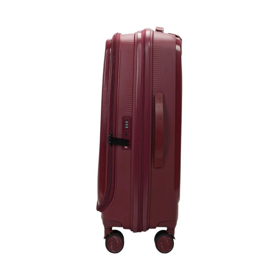 Caselite Venture 66cm Top Open Hardside Checked Suitcase Dark Red Dark Red