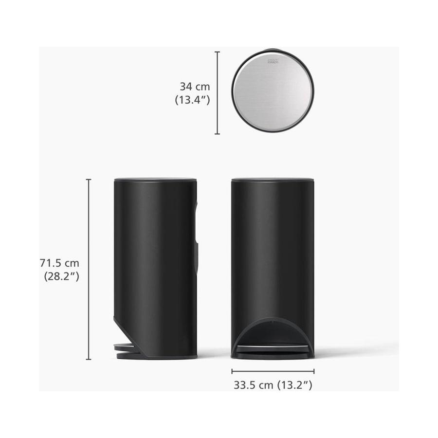 Joseph Joseph Arc 30L Easy Push Pedal Bin Carbon Black Carbon Black