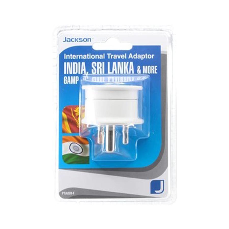 Jackson NZ to India Travel Adapter White White