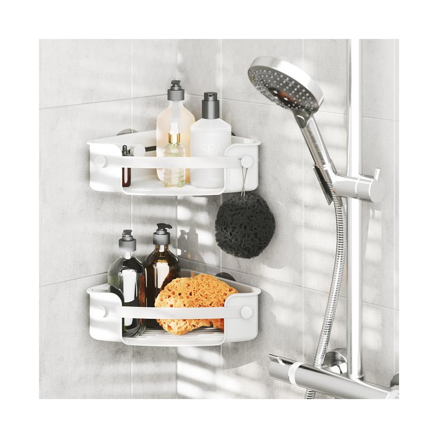 Umbra Flex Adhesive Corner Bin White White