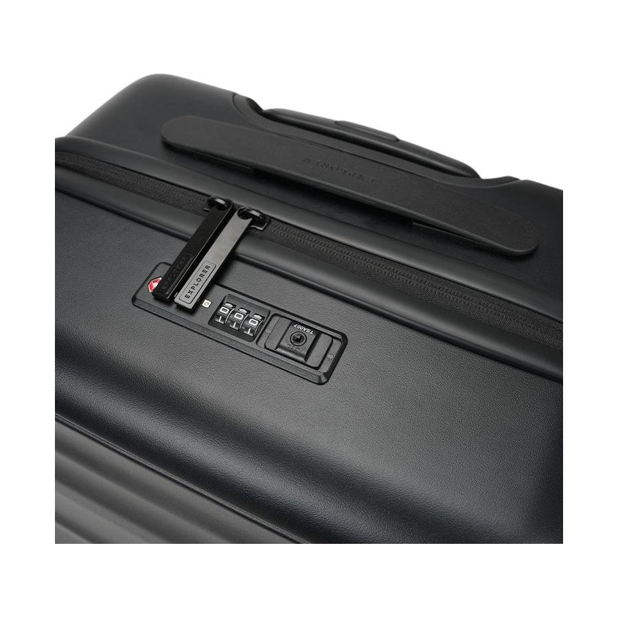 Explorer Luna-Air 55cm Front Access Hardside Carry-On Suitcase Black Black