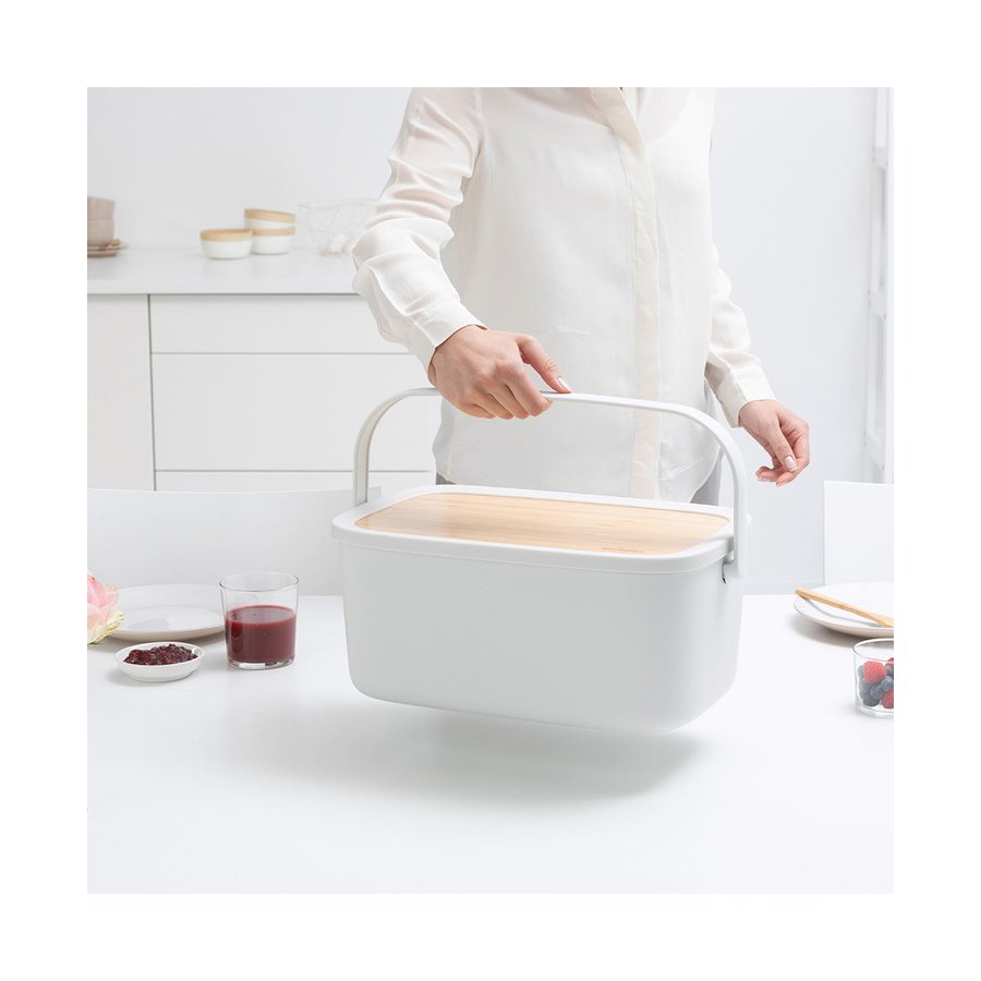 Brabantia Nic Bread Bin Light Grey Light Grey