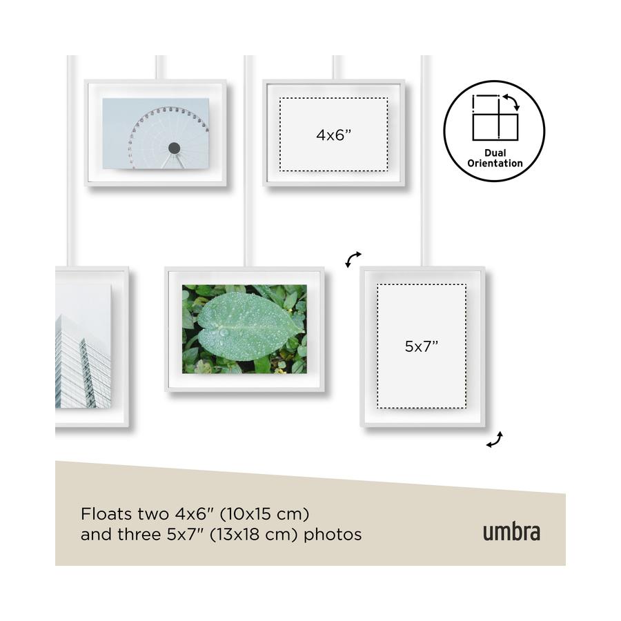 Umbra Exhibit Wall Picture Frames (Set of 5) White White