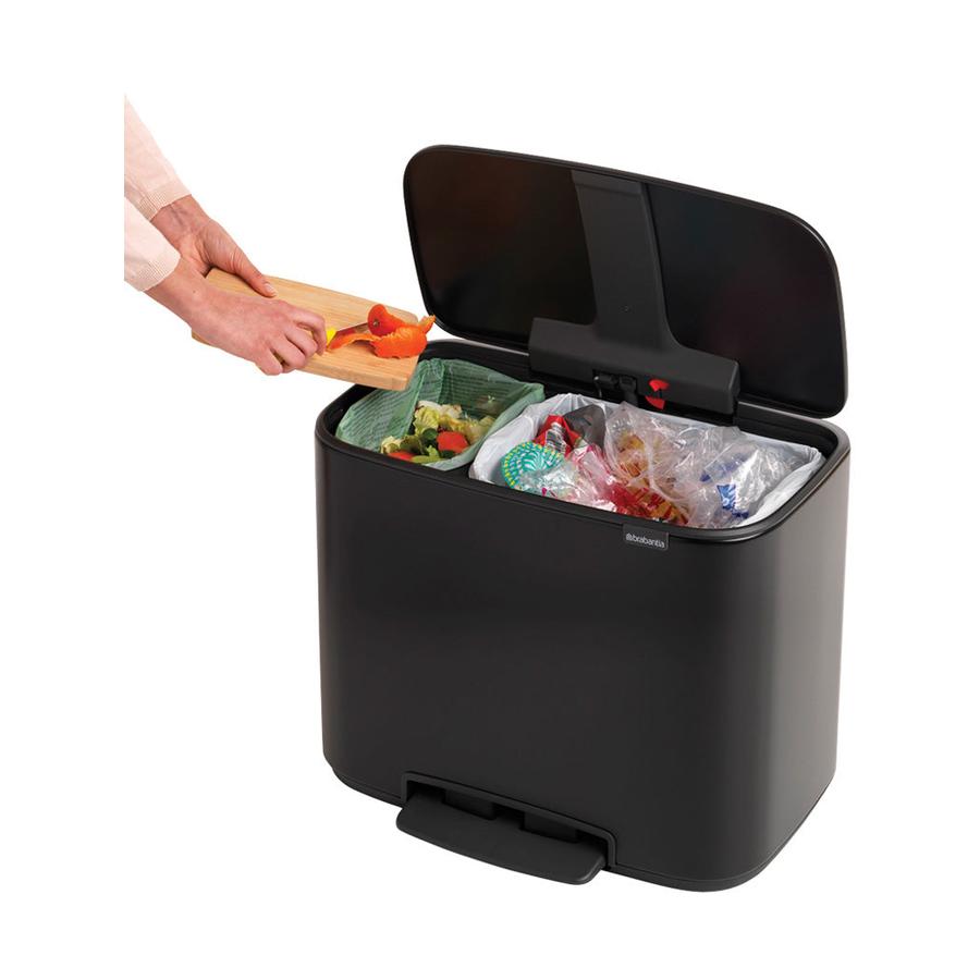 Brabantia Bo Pedal Bin (11 + 23L) Matte Black Matte Black