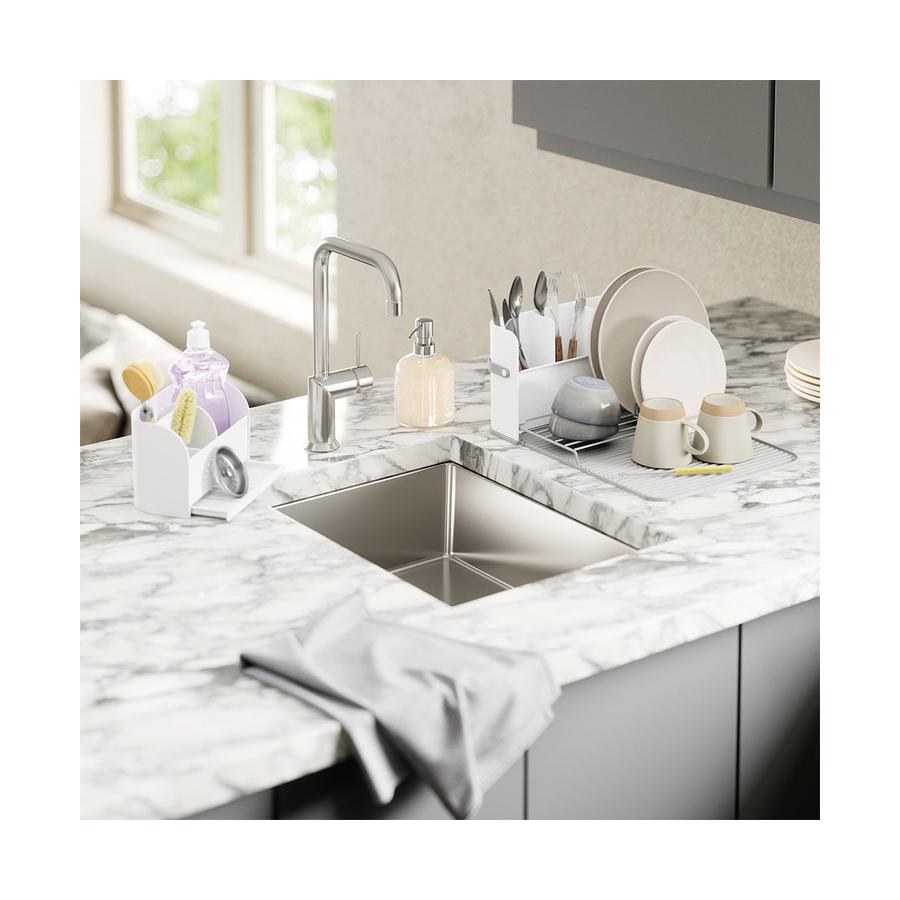 Umbra Sling Sink Caddy and Soap Pump White White