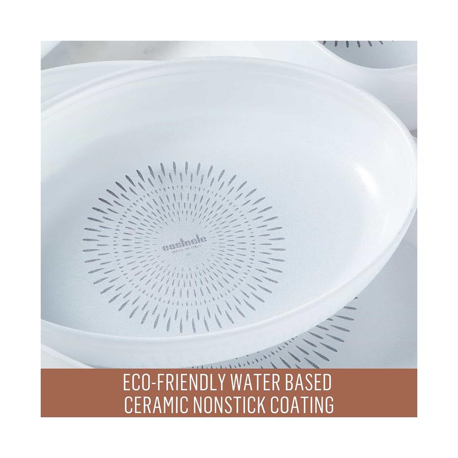 Essteele Glass Ceramic Nonstick 2.3L Medium Rectangular Dish White White