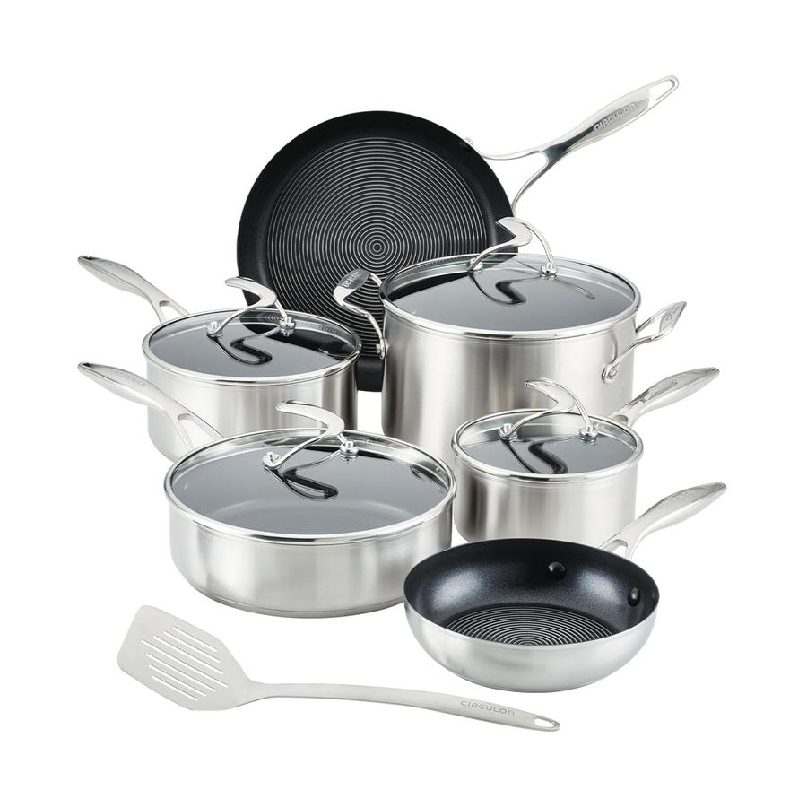 Circulon SteelShield S-Series 10 Piece Cookware Set Stainless Steel Stainless Steel