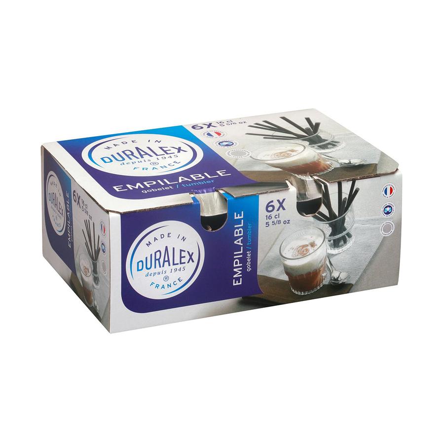 Duralex Empilable 160ml Tumbler Set of 6 Clear Clear