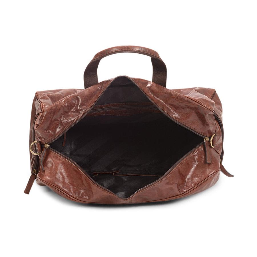 Pierre Cardin Parker Rustic Leather Overnight Duffle Bag Chestnut Chestnut