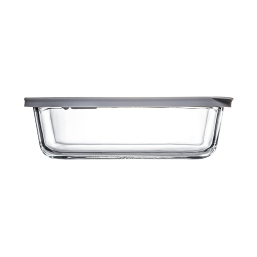 ClickClack Cook+ Rectangle 1.0L Heatproof Glass Container Set of 4 Grey Grey