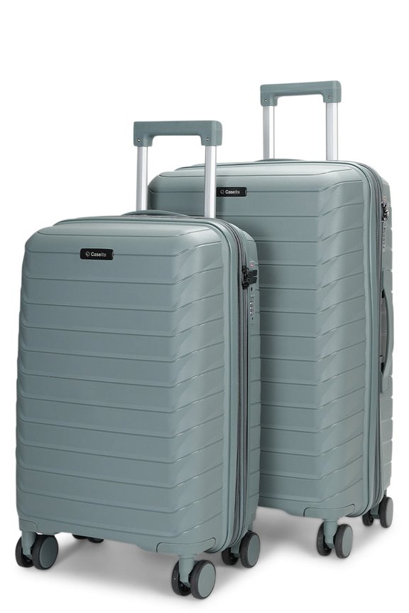 Caselite Expedition 56cm & 65cm Hardside Luggage Set Grey Green