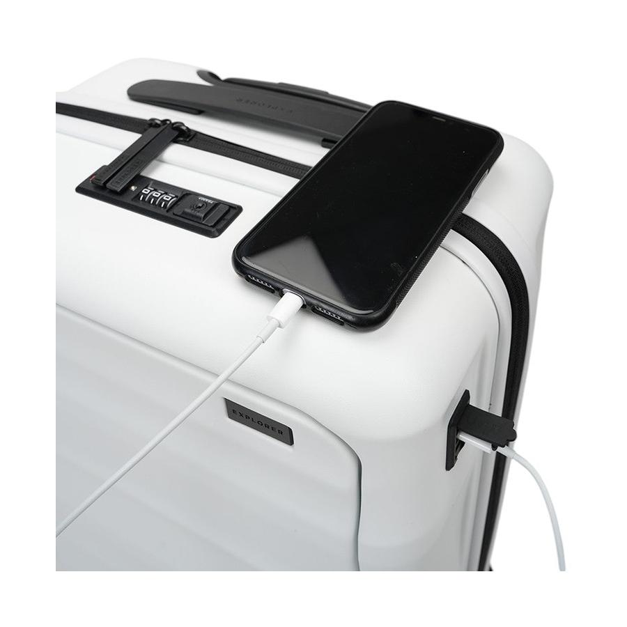 Explorer Luna-Air 55cm Front Access Hardside Carry-On Suitcase White White