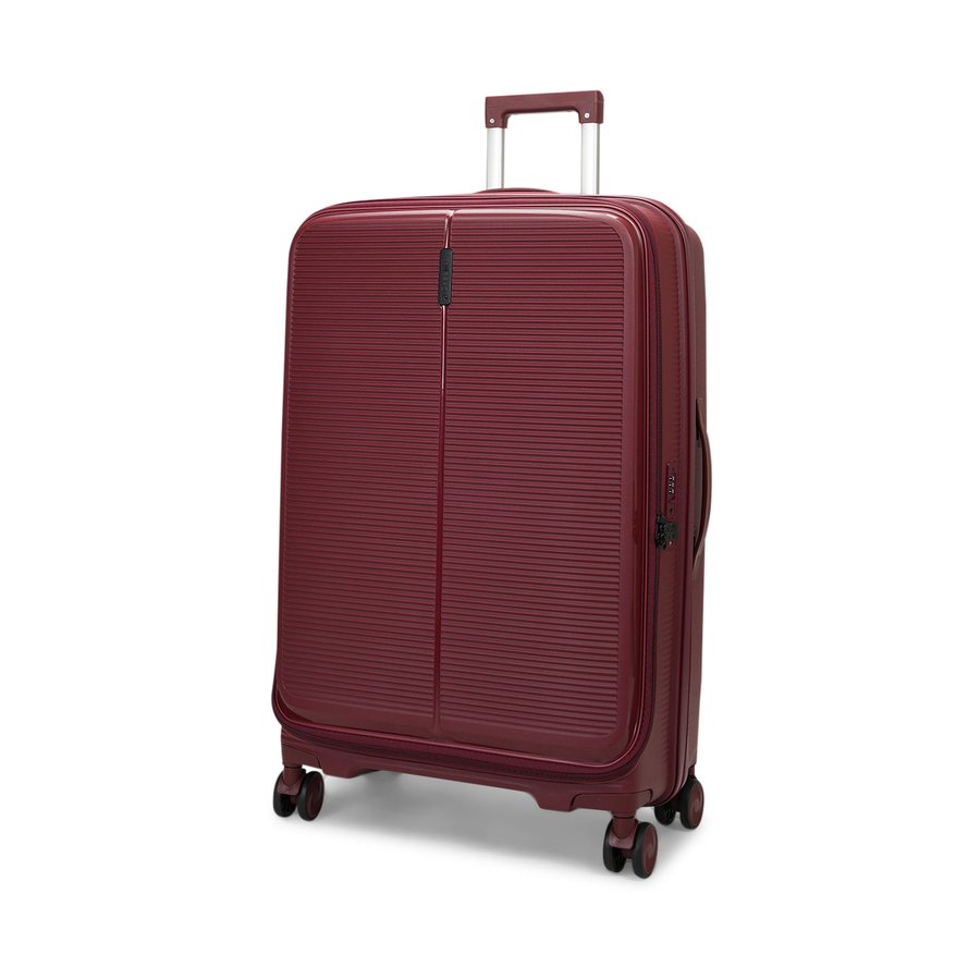 Caselite Venture 76cm Top Open Hardside Checked Suitcase Dark Red Dark Red