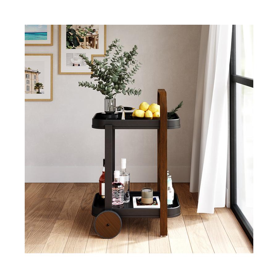 Umbra Bellwood Bar Serving Cart Black/Walnut Black/Walnut