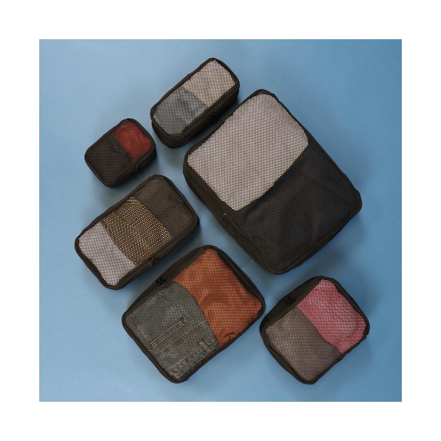 Explorer Rectangular & Square Packing Cubes 6 Pack Black Black