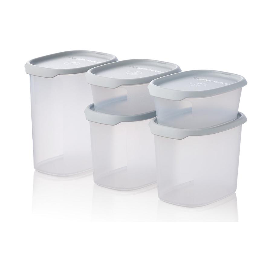 Tupperware One Touch Seal & Store Rectangular Container (Set of 5) London Haze London Haze