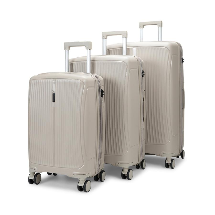Caselite Quest 56cm, 65cm & 75cm Hardside Luggage Set Beige Beige