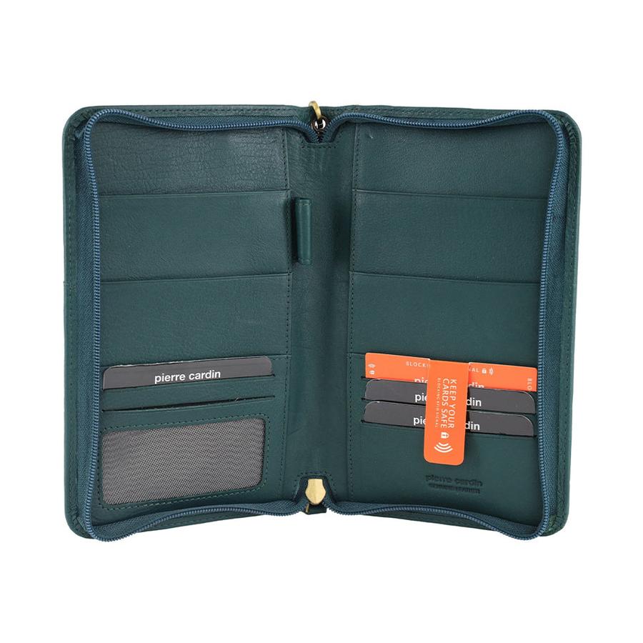 Pierre Cardin Amalie Italian Leather Passport Wallet Zirkon Zirkon