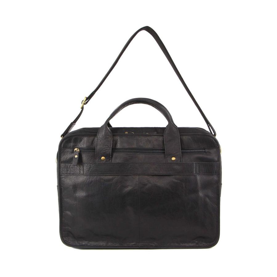 Pierre Cardin Lyric Rustic Leather 15" Laptop Bag Black Black