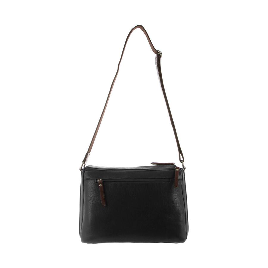 Milleni Caroline Women's Leather Crossbody Bag Black/Chestnut Black/Chestnut