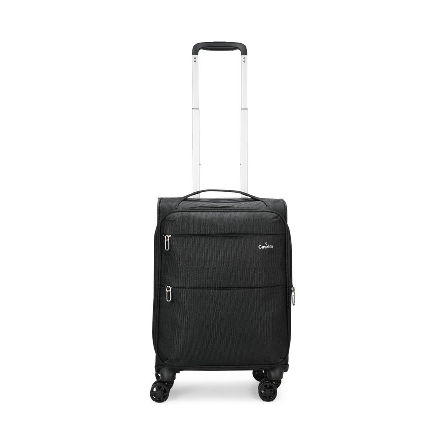 Caselite Ultra 55cm Softside Carry-On Suitcase Black Black