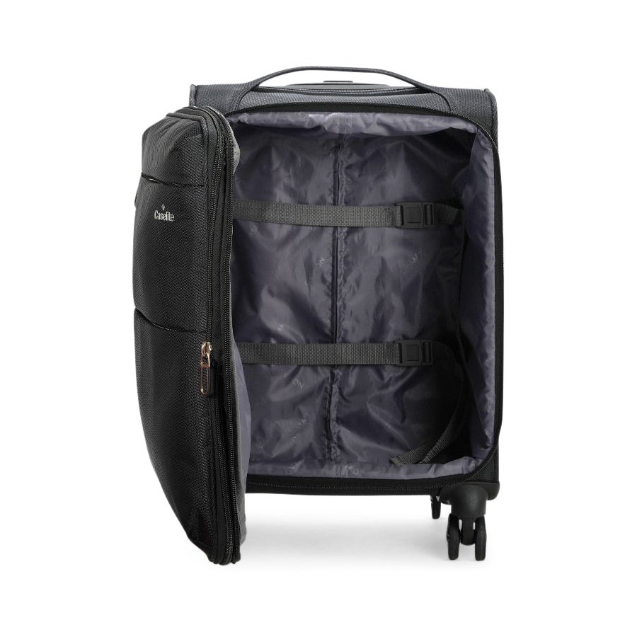 Caselite Ultra 55cm Softside Carry-On Suitcase Black Black