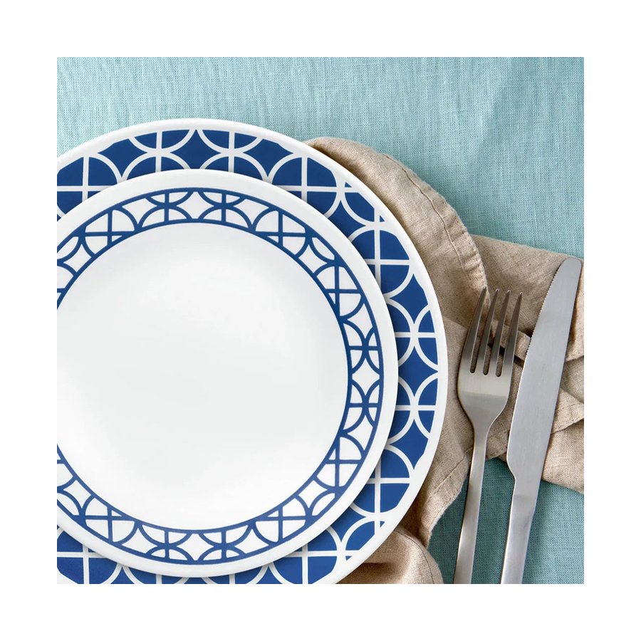 Corelle Cobalt Circles 12 Piece Dinner Set White/Blue White/Blue