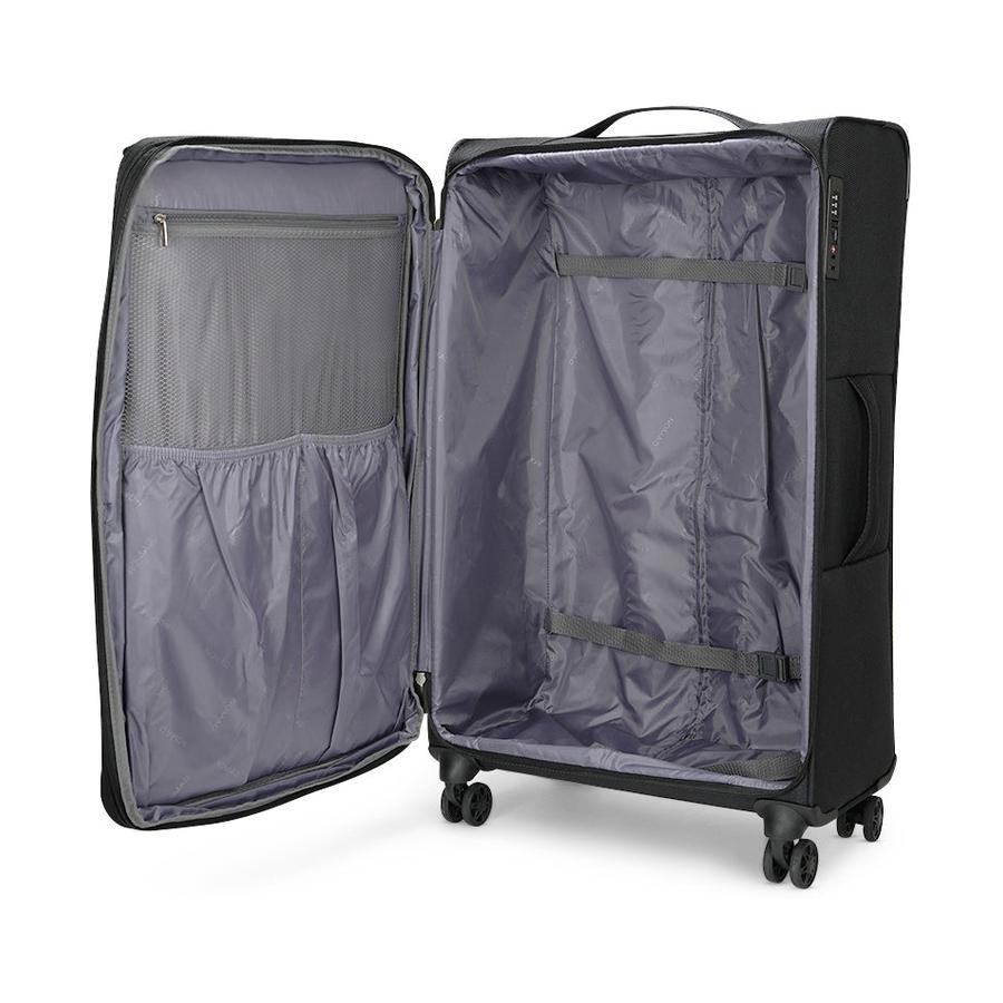 Caselite Ultra 80cm & 80cm Softside Luggage Set Black Black